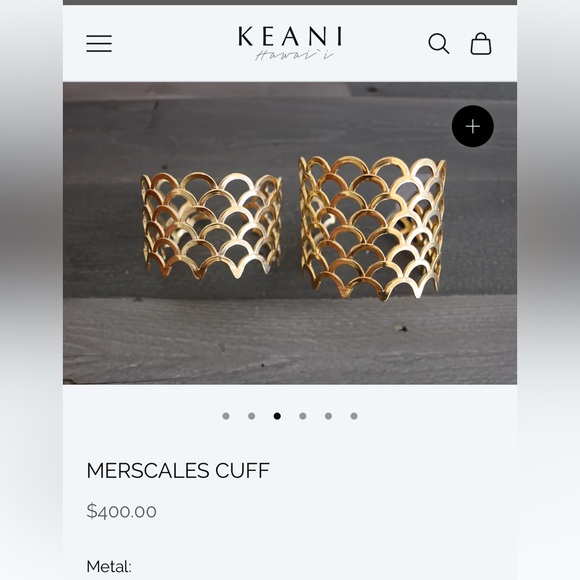 Keani Jewelry Maui Mermaid Scale Cuff in sterling silver - Picture 4 of 4